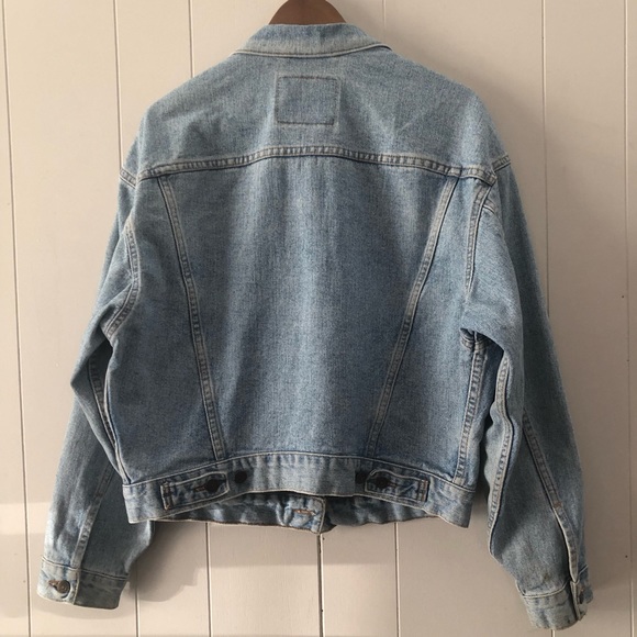 VTG LEVIS l Sz S l Dad Denim Oversized Trucker Jean Jacket - Picture 7 of 11